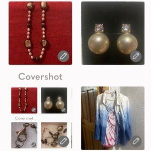 💯%cotton buttonup/tank+925 18”necklace+Pearl CZ studs ⚪️